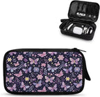 Purple Butterfly Electronic Organizer Cable Organizer Bag Travel Bag Cable Organizer Pouch Electronic Accessories Carry Case for SD Card Charger Phone Earphone Tech Pouch