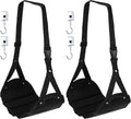 PATIKIL Airplane Footrest, 2 Pack Adjustable Foot Hammock with Hooks Foldable Memory Foam Footstool to Relax Feet Long Flight Airplane Travel Essentials for Under Office Desk, Black