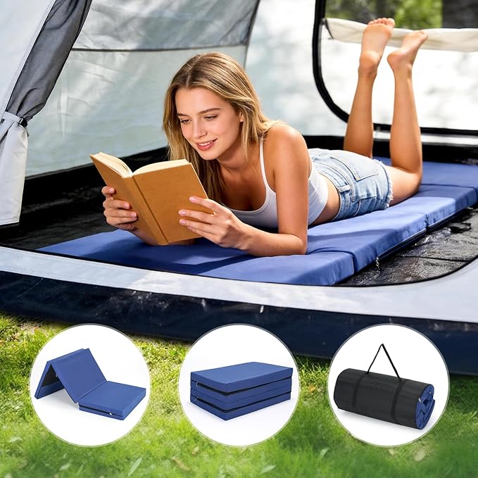 ABORON XXL Camping Cot with 2in Memory Foam Mattress, 900LBS Heavy Duty Sleeping Cot for Adults, Extra Wide Sleeping Cot, 1200D Double Layer Oxford Cot for Camping, Guest, Office Nap