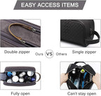 BAGSMART Toiletry Bag for Men, Canvas Travel Toiletry Organizer Dopp Kit Water-resistant Shaving Bag for Toiletries Accessories,Grey-Medium