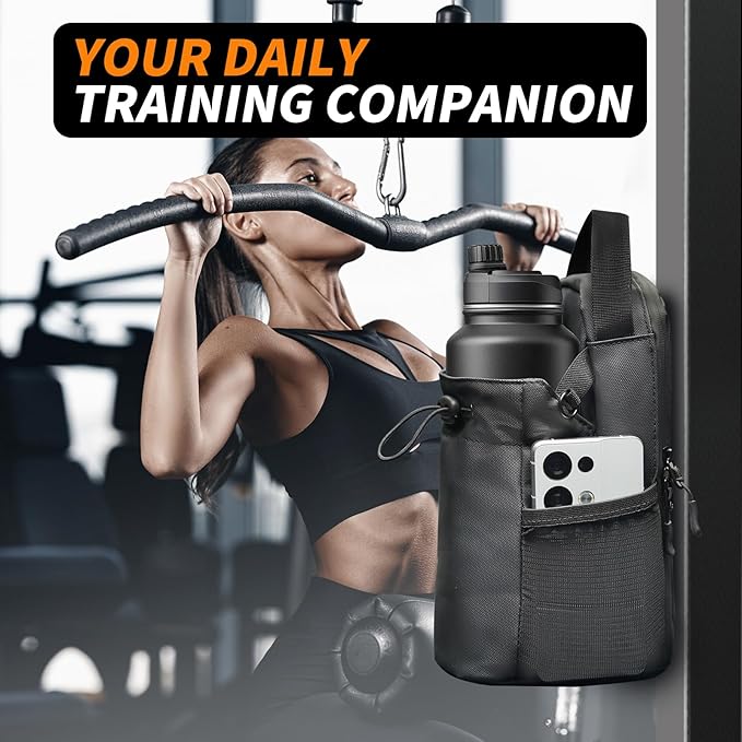 Magnetic Gym Bag for Women and Men, Magnetic Water Bottle Holder with Strap and Phone Pocket