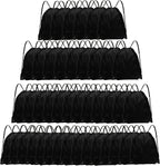Grneric Drawstring Backpack Bulk 42 Pcs String Backpack Drawstring Bags Cinch Bag Sackpack for Men Women Gym (Black)