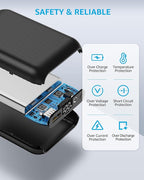 16000mAh 7.4V 5V Heated Vest Battery Pack Compatible with ORORO, 7.4V Battery Pack for Heated Vest with 2 Adapter Cable, 5V Rechargeable Heated Jacket Power Bank for Weamest, for Waitcoss, for Topdot