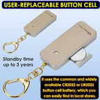 Ultrathin Personal Alarm Rainproof Ultra-Lightweight (0.8 oz) Bulky-Free Keychain Siren for Women, Students Safety. SOS Emergency 130db Hiking Alert Strobe Light. Replaceable Battery. Black