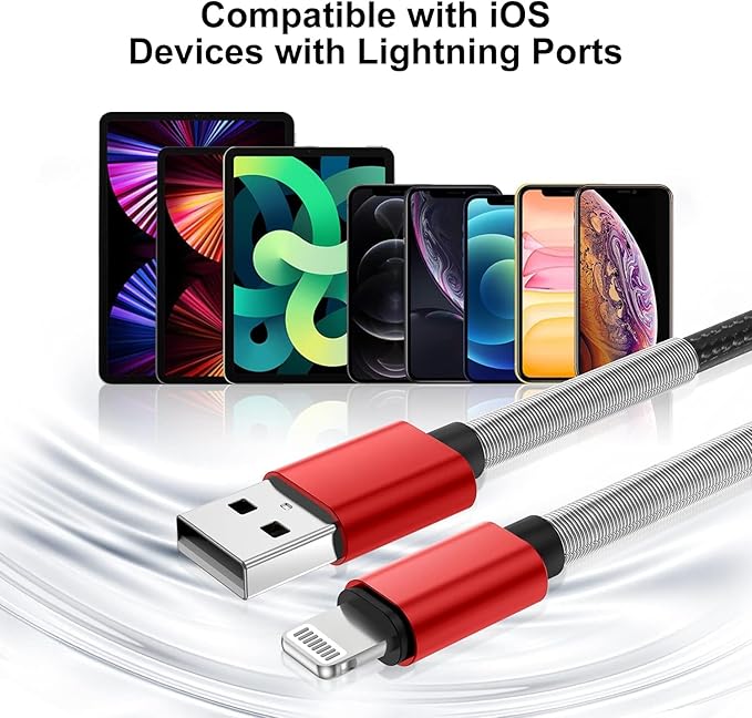 [ Apple MFi Certified ] iPhone Charger 6ft, Long Lightning to USB Cable 6 Feet, Fast Apple Charging Cable Cord 6 Foot for iPhone 14 Pro Max/13 Pro Max/12 Mini/11 Pro/11/XS/XR/8/7/6s/iPad,Air