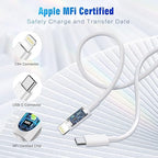 5Pack(3/3/6/6/10FT) USB C to Lightning Cable [Apple MFi Certified] iPhone Fast Charger Power Delivery Type C Charging Cord Compatible with iPhone 14 13 12 11 Pro Max X XS XR 8 7 6s Plus SE iPad,White