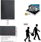 Polare Slim RFID Blocking Leather Passport Holder Travel Bifold Wallet For Men (Carbon Black)