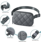 Fanny Pack for Women Men, Waterproof Belt Bag with Adjustable Strap & Back Anti-Theft Zipper Pocket, Lightweight Crossbody Bag for Travel, Workout, Running (8.Grey upgrade)