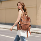AGLOD Vegan Leather Laptop Backpack for Women 15.6 Inch Work Backpack Purse for Travel College