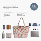 ESVAN Corduroy Yoga Tote Bag Gifts for Women Drawstring Yoga Mat Bag for Office Workout Travel Carryall Pilates Gym