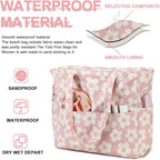 Bluboon Waterproof Beach Tote Pool Bags for Women Ladies Extra Large Carry On Bag With Wet Compartment for Weekender Travel