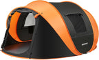 Pop Up Camping Tent, 2/4/6 Person Instant Tent Waterproof PU4500mm, Spacious Ventilated Camping Tent with Front Porch, Quick Setup Lightweight Portable for Outdoor Camping Hiking Beach