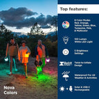 LuminAID Nova Colors Solar Camping Lantern - Twist-to-Inflate LED Lamp with 8 Color Modes Perfect for Camping, Hiking, Travel and More - Emergency Light for Power Outages, Hurricane, Survival Kits