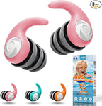 Waterproof Swimming Ear Plugs for Kids - 3 Pairs of Reusable Soft Silicone Swim Earplugs,Ear Protection for Children (4-12 Years Old) - Ideal for Surfing, Diving, Pool, Showering, and Water Sports