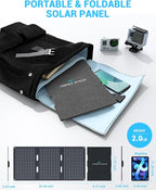 Ecosonique 30W Solar Panel Charger Portable Foldable, USB-C & USB-A Charging, ETFE IP67 Waterproof, Compatible with Cell Phones, iPhone, iPad, Samsung, LG, Power Banks, for Camping, Outdoor, Travel