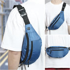 1PCS Crossbody Fanny Pack Large Capacity Waist Bag with 4-Zipper Pockets Adjustable Strap Fanny Packs Waterproof Oxford Cloth Travel Belt Bag for Outdoor Shopping Travel Men Women,Blue