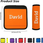 6 Pack Personalized Luggage Handle Wrap with Embroidered Name Custom Soft Grip Handle Cover for Suitcase, Travel Bag Machine Washable Luggage Identifier for Airplane, Cruise, Road Trip