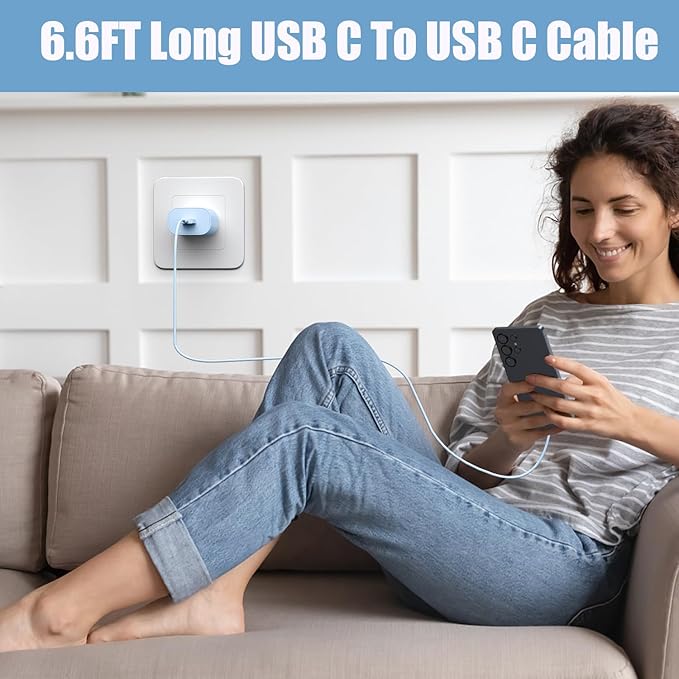 Super Fast Charger Type C,25W PD USB C Wall Charger Block & C to C Cable 6.6ft for Samsung Galaxy S26/S25/S24 Ultra/S24/S24+/S23 Ultra/S23/S23+/S22/S22 Ultra/S22+/S21 Ultra/S20 Ultra/Note 20/10