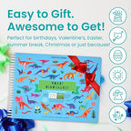 Cupkin Dinosaur Sticker Book Activity for Kids, Toddler Airplane Travel Essentials, 500+ Dino Stickers for Kids + 12 Scenes + 12 Coloring Book Pages, Dinosaur Lover Gift, Crafts for Ages 2–8 Years