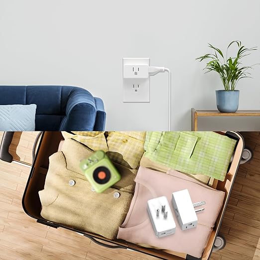 HITRENDS - Multi Plug Outlet, 3 Outlet Wall Plug Expander, 15A Outlet Splitter, Suitable for Living Rooms and Bedrooms (3 Pack)