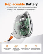 ESSAGER Personal Safety Alarm for Women, 130dB Loud Siren, Replaceable Battery, Built-in LED Light, Portable Keychain & Carabiner. Self Defense Security Alarm for Kids, Seniors (Gray)
