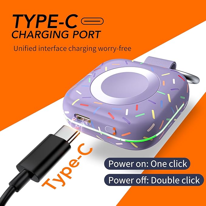 Portable Wireless Charger for Apple Watch Series 11/10/9/8/UItra/7/6/5/4/3/2/SE/Nike,Compact Travel Purse Essentials Magnetic iWatch Charger 1200mAh Extra Power Bank Keychain Style