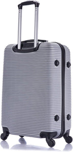 InUSA ROYAL Hardside Spinner Luggage with Ergonomic Handles | Spacious Travel Suitcase with Four Spinner Wheels and Studs | 24 Inch Medium Spinner Luggage | Silver