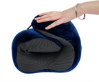 Memory Foam Travel Pillow, Neck Pillow with 360-Degree Head Support, Comfortable and Lightweight, Ideal for Sleeping on Airplane, Car, Train, Bus and Home Use, Comes with Storage Bag (Blue)