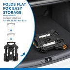 Mount-It! Folding Luggage Cart with Wheels, Foldable Hand Truck Dolly Carries 77 lbs, 4 lbs Lightweight, Fits Carry-On, Telescoping Handle, Bungee Cord