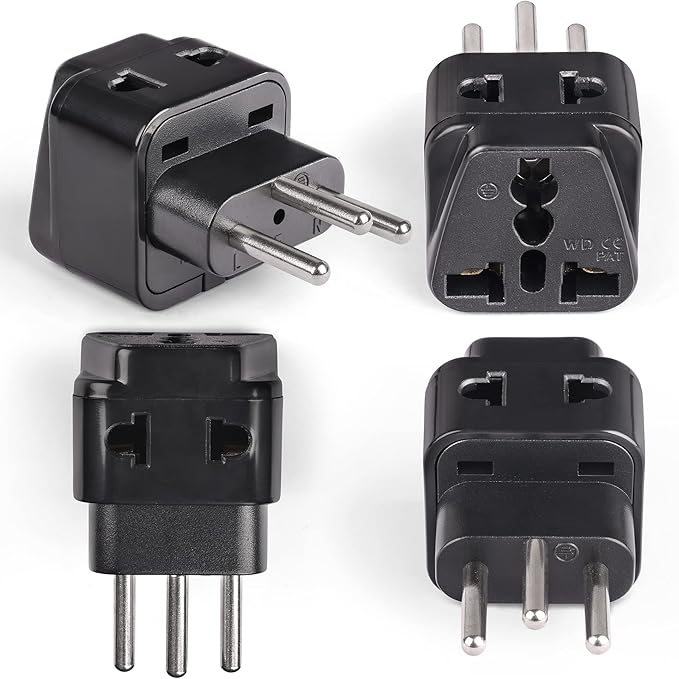 OREI Switzerland Power Plug Adapter, 2 in 1 USA Grounded Connection - Universal Socket - Type J - 4 Pack - Perfect for Cell Phones, Laptops, Chargers & More