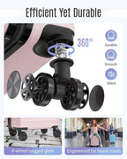 LIGHT FLIGHT Luggage Sets, 3 Piece Durable Suitcase Set with Spinner Wheels, 3 Pcs Hardside Lightweight luggage with TSA Lock, Large Checked Travel Suitcases, 20/24/28 Inch, Pink