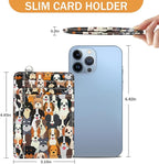 Yonlevres Credit Card Holder Slim Wallet, Puppy Dog RFID Wallet Women Front Pocket Card Holder Thin Small Cute Travel ID Window PU Leather RFID Blocking Case Organizer Purse Gift