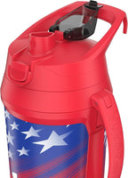 Under Armour Insulated Water Bottle with Handle & Fence Hook, Half Gallon Sports Water Jug, Leak-Resistant & BPA-Free for Baseball, Football & Gym - Red Americana, 64oz