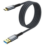 SUNGUY 10Gbps USB C 3.1 Gen 2 Cable, [2-Pack, 4FT] USB A to USB C 3A Fast Charging & Data Transfer Android Auto Cable for iPhone 17/16/15 Pro Max, Galaxy S23 S22 Ultra Note 20, SSD