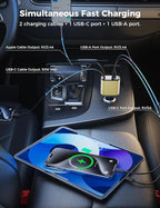 【Upgraded】 SUPERONE Retractable Car Charger 4 in 1, Fast Car Phone Charger with Cord 2.6ft, USB C and Apple Car Charger Adapter, Compatible with iPhone 17/16/15/15 Pro Max/14/13/12/11, Galaxy, Pixel