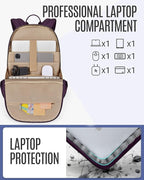 LIGHT FLIGHT Travel Backpacks Laptop Backpack for Women 15.6 inches Computer Bags for Work Travel College, Gifts for Women, Purple