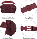 Fanny Pack Crossbody Bag for Women and Men, Belt Bag for Hiking Bum Bag with Adjustable Strap,Casual Cell Phone Pouch?Waist pack for Running Workout Sports Travel Burgundy