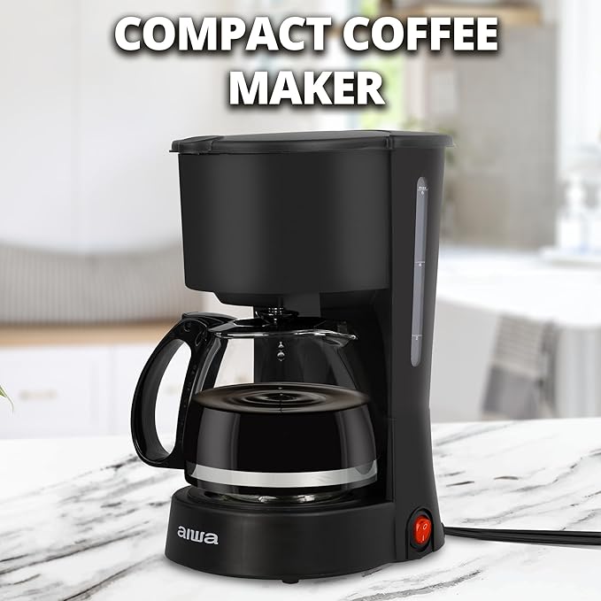 Aiwa 22 fl. oz. Compact Coffee Maker with Reusable Filter and Indicator Light