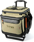 Titan by Arctic Zone Collapsible Wheeled Soft Sided Cooler with Detachable Rolling AT Cart, Insulated Bag with Leak Proof Lining, for Travel, Beach, Picnic, 60 Can Capacity