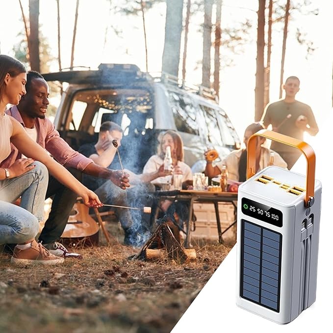 High-Capacity Solar Battery Banks, 120W External Power Packs, 50000mAh Survival Gear, Built-in Cable Chargers, Multi-Output Portable Stations