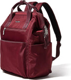 Baggallini Soho Backpack - Travel Laptop Backpack for Women - Lightweight Water-Resistant Luggage Bag, Dark Cherry