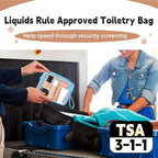 Icramsy Clear Makeup Bag,2 Pack TSA Approved Toiletry Bag Travel Toiletry Bag Hanging Makeup Cosmetic bag for Women Men (Blue)