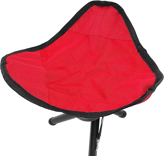 Travel Folding Camping Stool, Use Height 14" and Max Weight 210 lbs Outdoor Portable Party Chair Fishing Chair Seat for Camping Fishing Hiking Gardening and Beach Painting（Red）