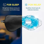 ASUTRA Silk Eye Pillow for Sleep, Black - Filled w/Lavender Buds & Flax Seeds, Weighted Eye Mask, Meditation & Light Blocking Blindfold, Cooling Gel Mask Included