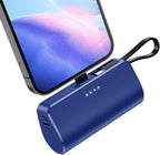 Mini Portable Charger for iPhone with Built-in Type-C Cable, 5200mAh Ultra-Compact Power Bank, PD 20W Fast Charging Battery Pack Phone Charger for iPhone 16/15/14/13, Samsung, Google, Android (Blue)