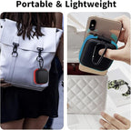 2Pack Square Earbud Case Portable EVA Carrying Case Storage Bag Cell Phone Accessories Organizer with Carabiner for Earphone, Earbud, Earpieces, SD Memory Card, Camera Chips-Blue/Red