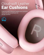 Wentronic Y01 Wireless Noise Canceling Headphones Bluetooth 5.3 Over Ear Headphones with Microphone, Hi-Res Audio, 48H Playtime, Foldable Comfortable Earpads,Compatible with iOS,Android,PC, Pink