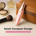 VG VOGCREST Eyebrow Facial Trimmer: 2 in1 Rechargeable Facial Hair Removal and Eyebrow Shaver - Face Lips Body Painless Facial Razor with Built-in LED Light (Pink)