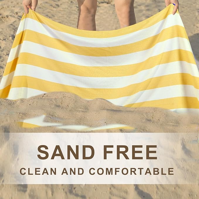 Genovega 6 Packs Oversized Turkish Beach Towels Thin Quick Dry Sand Free Pool Swim Bathing Towel Extra Large Travel Blanket Adult Essentials Accessories Summer Vacation Stripe