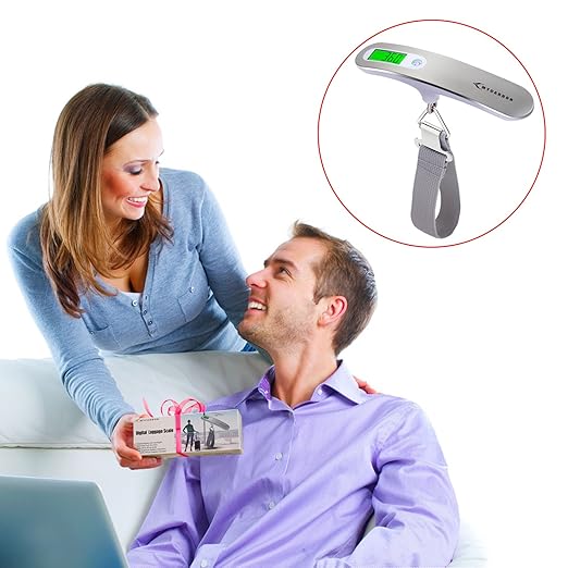 MYCARBON Digital Luggage Scale - High Precision Hanging Scale 110 lb/50KG with Backlit Display, Perfect for Travel and Home